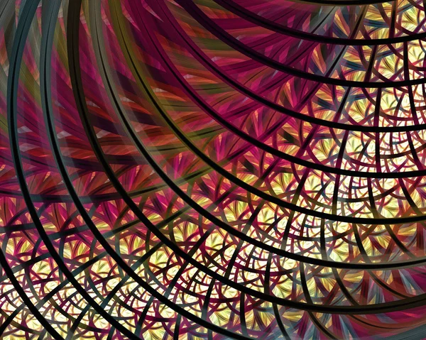 Toned Stained Glass Window Fractal Geometric Abstract Stained Glass Background — 스톡 사진
