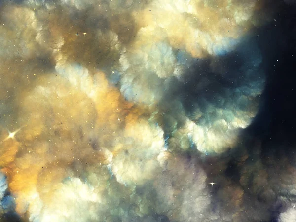 Fraktale Deep Space Nebel Anordnung Fraktaler Elemente Lichter Und Texturen — Stockfoto