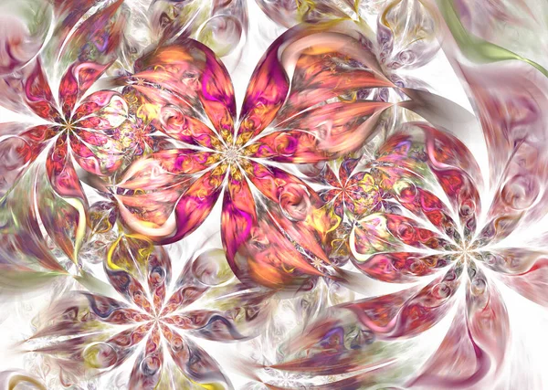 Beautiful fractal floral art. Computer generated graphics. Abstract floral fractal background for art projects.
