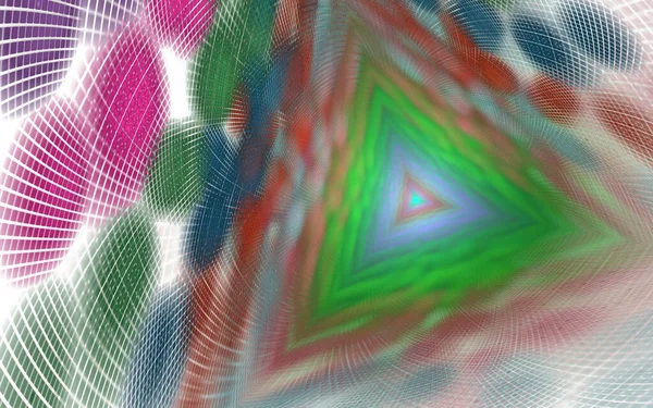 Trihedral Tunnel Geometrisk Abstrakt Bakgrund Element Med Spektral Utstrålning Lång — Stockfoto