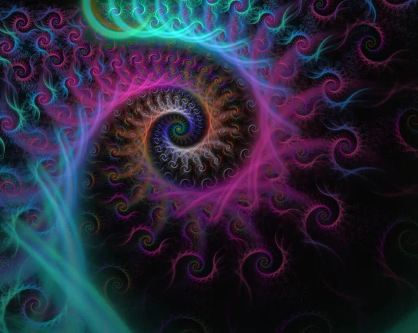 Colorful surreal abstract spiral. Abstract fantasy swirl of fractal shapes. Fantasy festive background. Digital fractal art. 3d rendering.