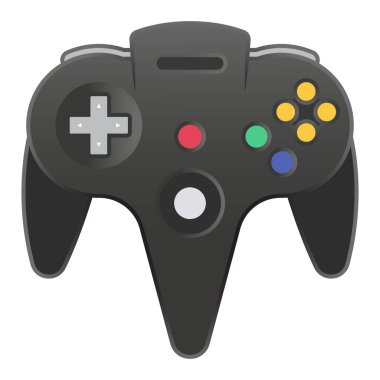 Uygulamalar veya web sitesi için N64 veya gamecube video oyunu denetleyici düz renk simgesi