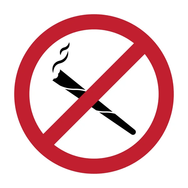 Smoking Marijuana Cannabis Smoke Ban Sign Flat Icon — Stock Vector