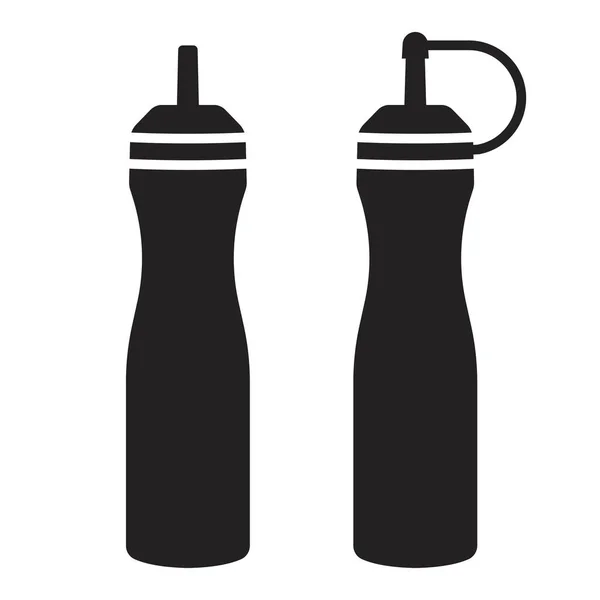 Ketchup Bottle Mustard Squeeze Bottle Flat Icon Apps Website — 图库矢量图片