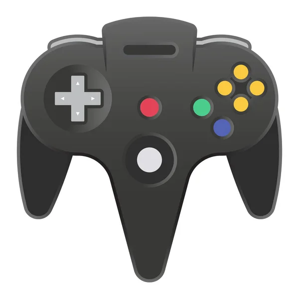 N64 Gamecube Video Game Controller Flat Color Icon Apps Website — Stock Vector