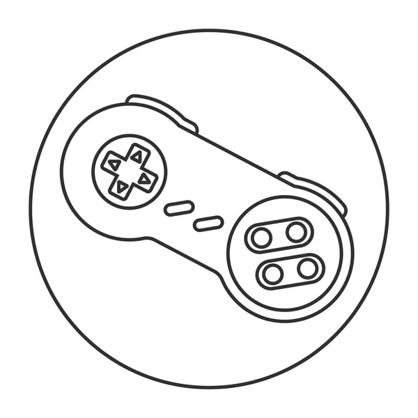Arredondado Controlador Videogame Retro Ícone Arte Linha Joystick Clássico Para —  Vetores de Stock