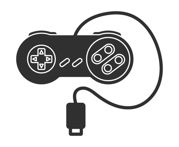 Retro Videospiel Controller Oder Klassischer Steuerknüppel Mit Usb Kabel Flaches — Stockvektor