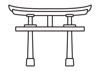 Uygulamalar ya da web siteleri için Shinto türbe kapısı ya da torii satırı resim simgesi