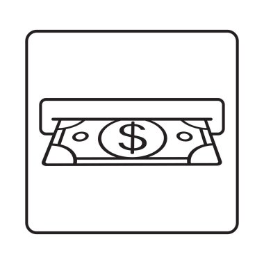 Satır resim simgesi nakit girin veya uygulamalar ve web siteleri için ATM 'den para alın