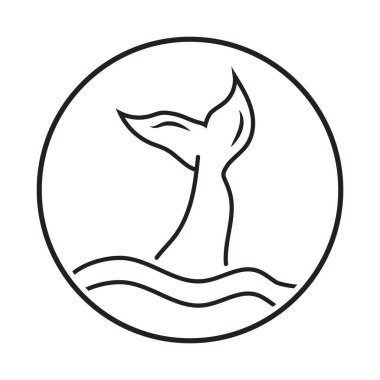 Uygulamalar veya web sitesi için balina kuyruğu veya denizkızı kuyruğu resim simgesi