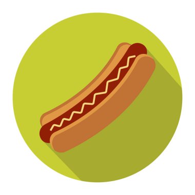 Uygulamalar ve web siteleri için Hot Dog sosisi veya hotdog düz vektör simgesi
