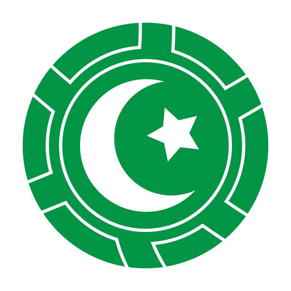 伊斯兰教的象征新月形月亮和星光扁平的颜色图标应用和网站 — 图库矢量图片