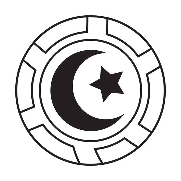 伊斯兰教的象征新月形月亮和星星的应用和网站 — 图库矢量图片
