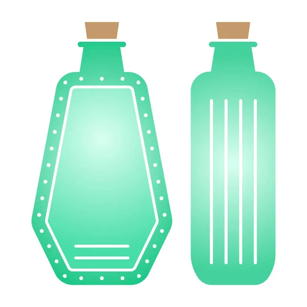 平面矢量颜色图标古董玻璃瓶与软木塞的应用程序或网站 — 图库矢量图片