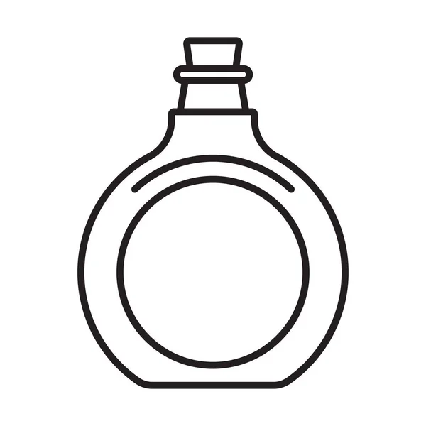 具有软木塞线艺术图标的古董玻璃瓶 用于应用程序或网站 — 图库矢量图片