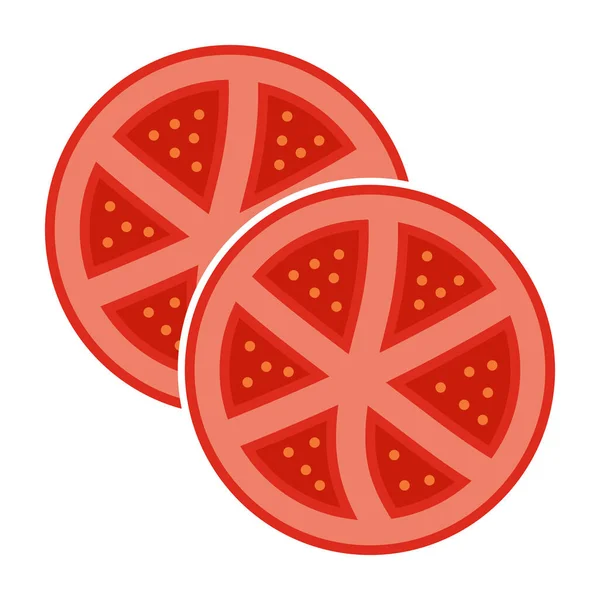 Płaska Ikona Wektorowa Plasterkach Pomidorów Pomidorów Aplikacji Stron Internetowych — Wektor stockowy