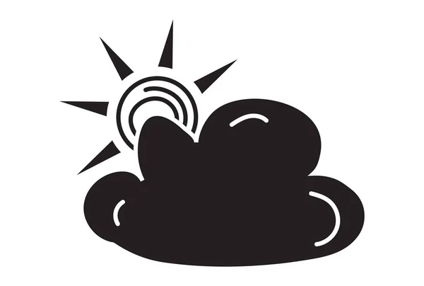 Wolken Blokkeren Gedeeltelijk Zon Vlakke Vectoricoon Voor Apps Website — Stockvector
