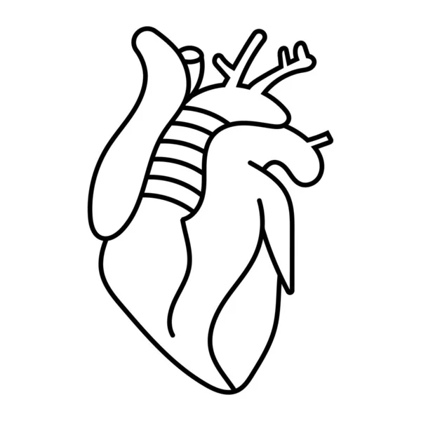 Corazón Humano Órganos Internos Línea Icono Arte Para Aplicaciones Sitio — Archivo Imágenes Vectoriales