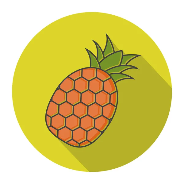 Ananas Ovoce Plochý Vektor Ikona Pro Aplikace Webové Stránky Barevném — Stockový vektor