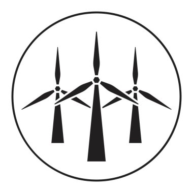 Uygulamalar ya da web sitesi için bir rüzgar türbininin düz simgesini yuvarladım