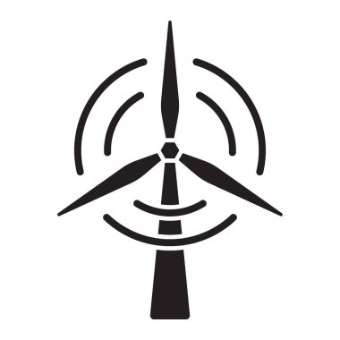 Yenilenebilir enerji rüzgar türbinleri uygulamalar veya web sitesi için düz simge