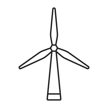 Satır sanatı simgesi uygulamalar veya web sitesi için yenilenebilir enerji rüzgar türbinleri