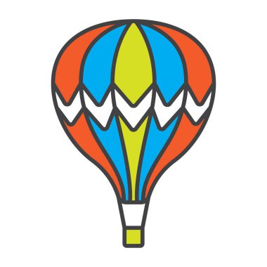 Uygulamalar ve web siteleri için sıcak hava balonu renkli vektör simgesi