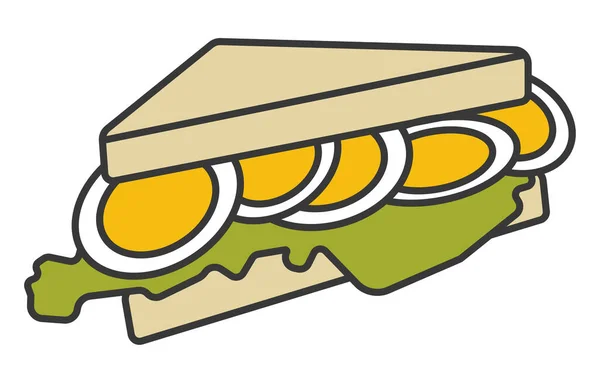 Flat Vector Kleur Pictogram Een Sandwich Voor Apps Website — Stockvector