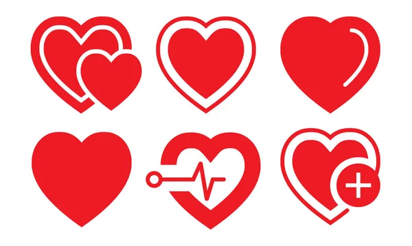 Icône Vectorielle Plate Forme Coeur Rouge Médecine Soins Médicaux Symbole — Image vectorielle