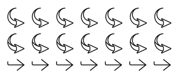 Línea Arte Icono Vectorial Signo Flechas Flecha Símbolo Conjunto Para — Archivo Imágenes Vectoriales