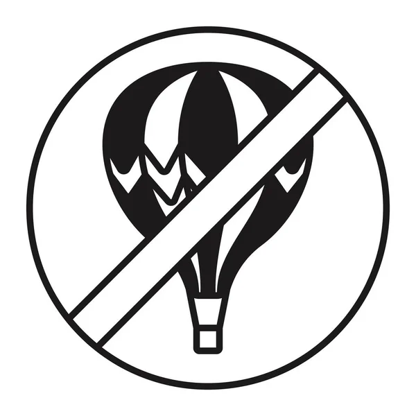 Hot Air Balloon Flight Ban Sign Vector Icon Apps Website — Stock Vector