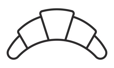 Uygulamalar ve web sitesi için kruvasan ekmek çizgisi sanat vektör simgesi