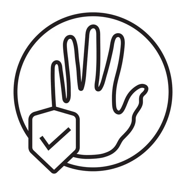 Arrondi Une Icône Art Ligne Protection Des Mains Pour Les — Image vectorielle