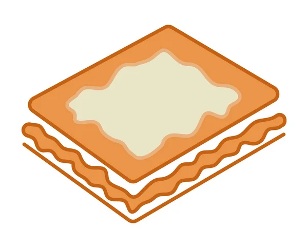 Puff Pastry Pastry Sheet Bread Vector Color Icon Apps Website — Stock Vector