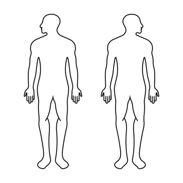 应用或网站的成人男性或男性人体线条艺术矢量图标 — 图库矢量图片