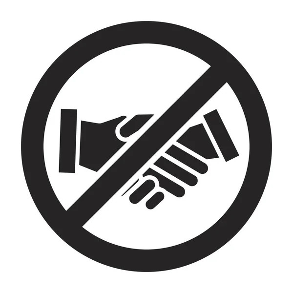 Flat Vector Handshake Prohibited Sign Apps Website — Stock Vector