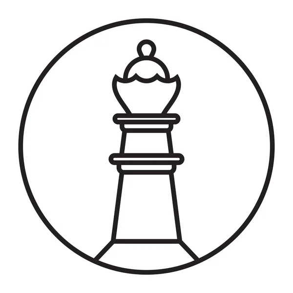 Rounded Queen Chess Piece Line Art Icon Apps Website — стоковый вектор