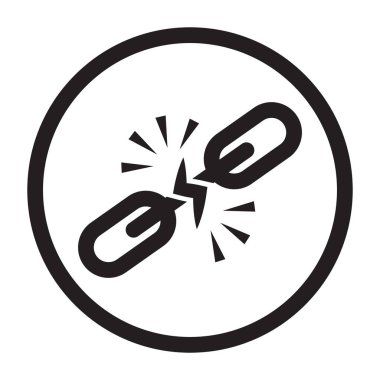 Uygulamalar ve web siteleri için kopuk bir zincir çizgisi resim simgesi yuvarlandı