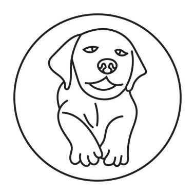 uygulamalar veya web siteleri için bir köpek yavrusu veya köpek yavrusu çizgisi resim vektör simgesini yuvarladı