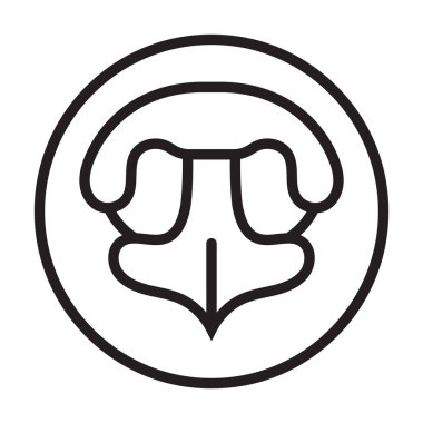 çizgi resim simgesi yuvarlaklık köpek burunları uygulamaları veya web sitelerini kokluyor