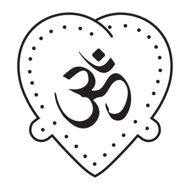 Uygulamalar veya web siteleri için aum / om hinduism çizgisi sanat vektörünü imzalayın veya simgeleyin