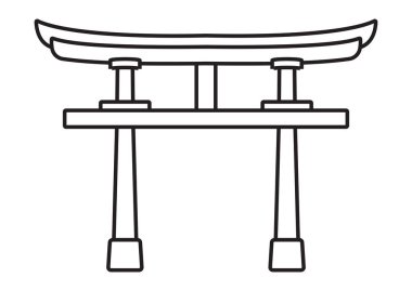 Uygulamalar ya da web siteleri için Shinto türbe kapısı ya da torii satırı resim simgesi