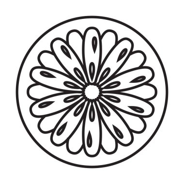 Uygulamalar ve web siteleri için pomelo veya greyfurt dilimlenmiş çizgi resim simgesi