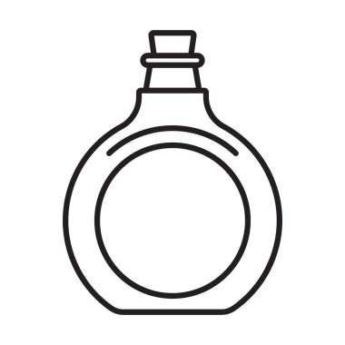 Uygulamalar ve web siteleri için tıpa tıpası çizili antika cam şişe