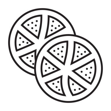 Uygulamalar ve web siteleri için domates / domates dilimlenmiş çizgi sanat vektörü simgesi