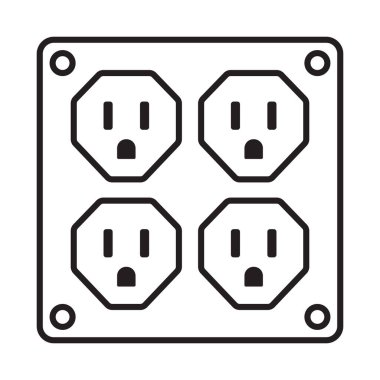 Uygulamalar veya web siteleri için dört nema 5-15 güç çıkış hattı sanat vektörü simgesi