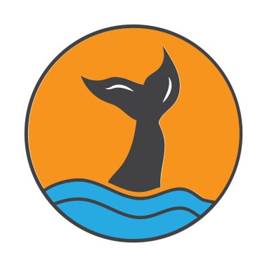 Uygulamalar veya web sitesi için balina kuyruğu / denizkızı kuyruğu düz renk simgesi