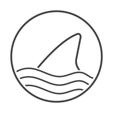 Köpekbalığı saldırısı uyarı işareti. Uygulamalar ve web siteleri için resim simgesi.