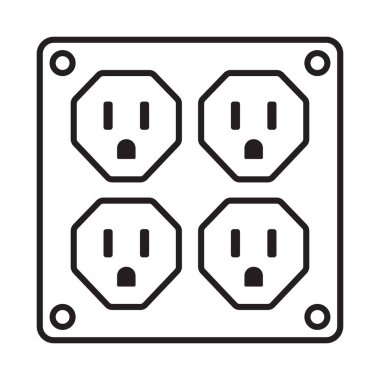 Uygulamalar veya web siteleri için dört nema 5-15 güç çıkış hattı sanat vektörü simgesi