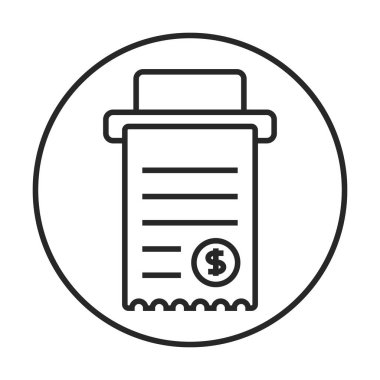 Uygulamalar ve web siteleri için bir Checkout / ödeme makbuzları satır sanat vektör simgesi yuvarlandı